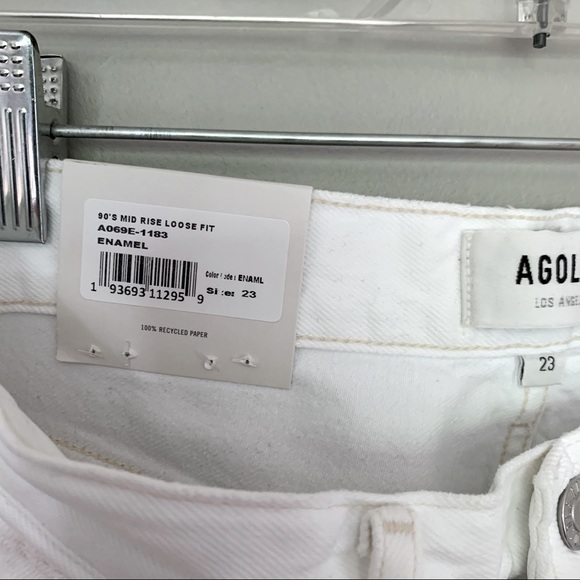 AGOLDE 90'S Mid Rise Loose Fit Jeans, Enamel - Picture 4 of 7